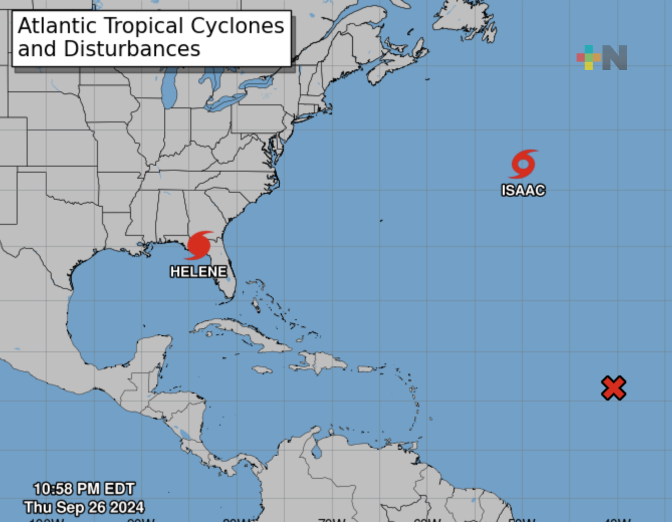 Se intensifica Helene a huracán categoría 4